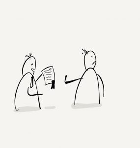 illustration of a citizen refusing a law