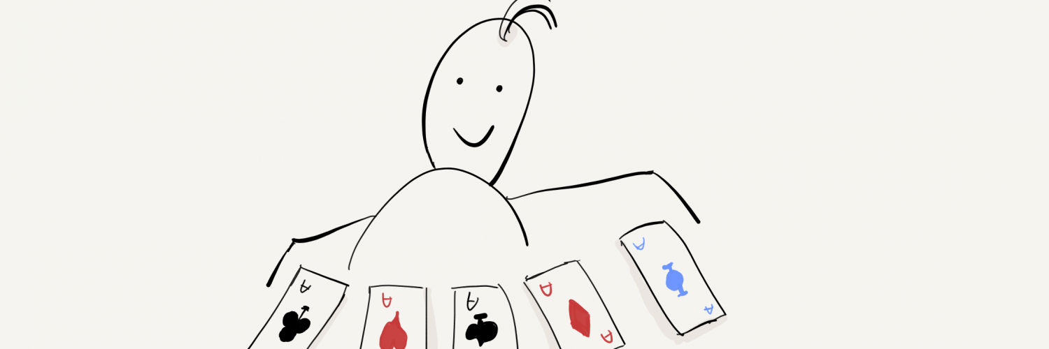 Card player holding 5 aces, representing the 5 prerequisutes