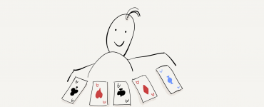 Card player holding 5 aces, representing the 5 prerequisutes