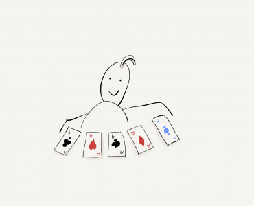 Card player holding 5 aces, representing the 5 prerequisutes