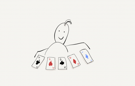 Card player holding 5 aces, representing the 5 prerequisutes